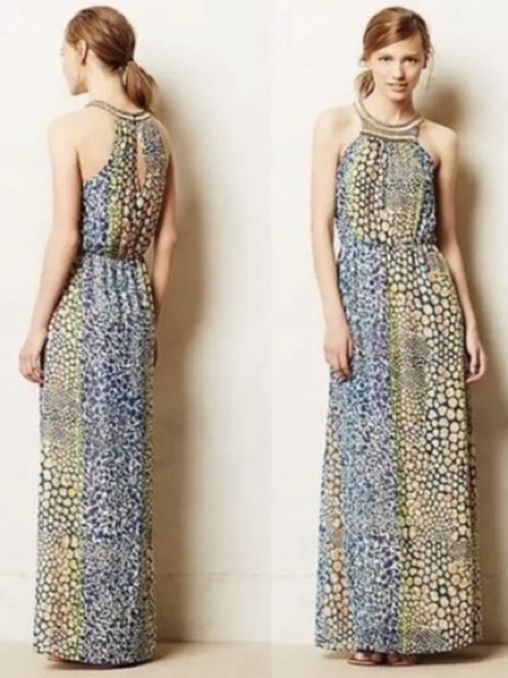 Anthropologie HD in Paris Mayacamas Beaded Halter Maxi Dress - Picture 13 of 13
